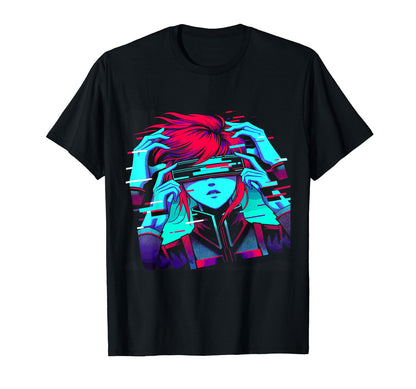 Anime Glitch Japanese Anime Aesthetic T-Shirt - Trendy Graphic Unisex - T-Shirt, Sweatshirt, Hoodie
