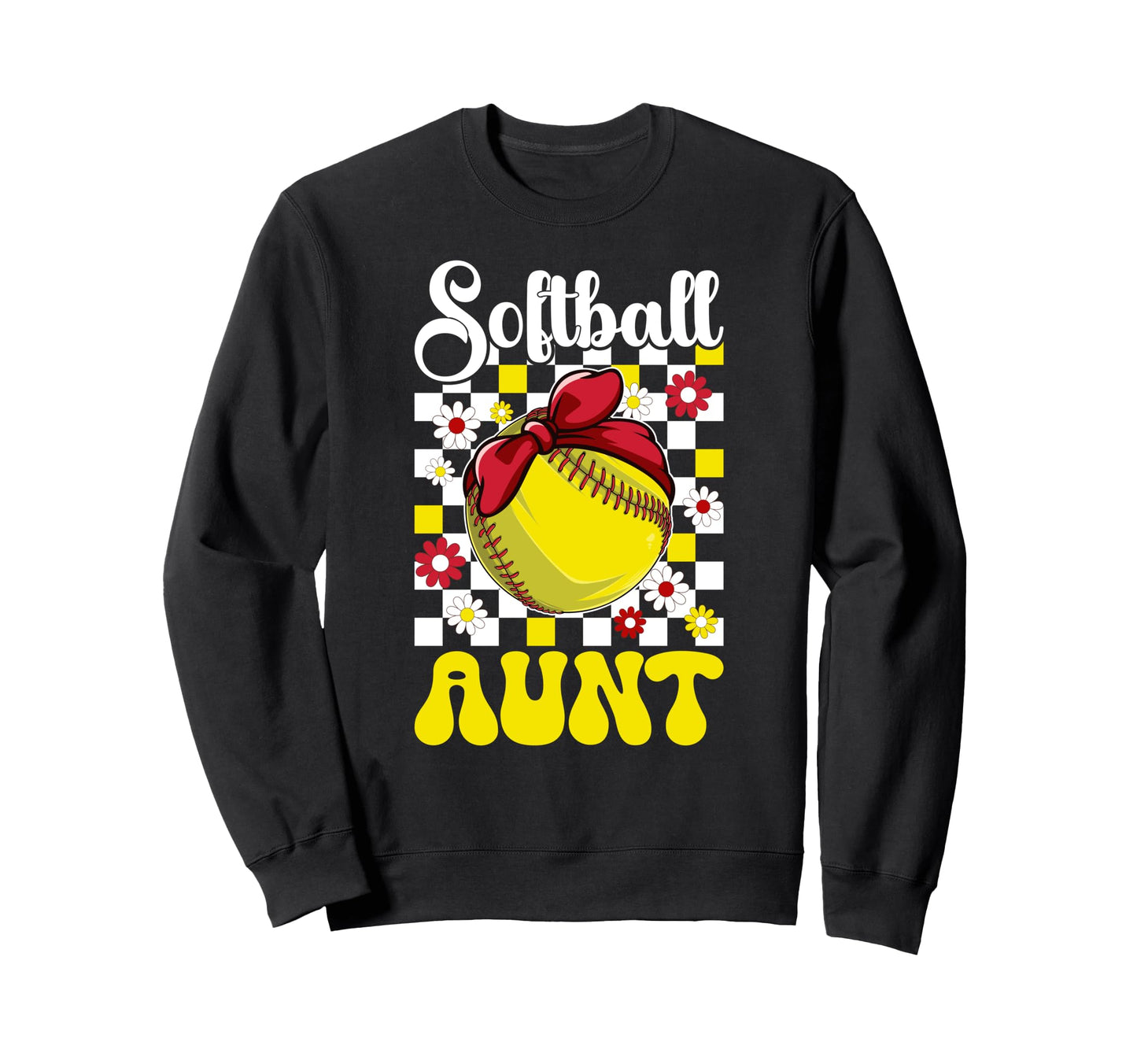 Groovy Softball Aunt Softball Player Sweatshirt - Streetwear Style Unisex - T-Shirt, Sweatshirt, Hoodie