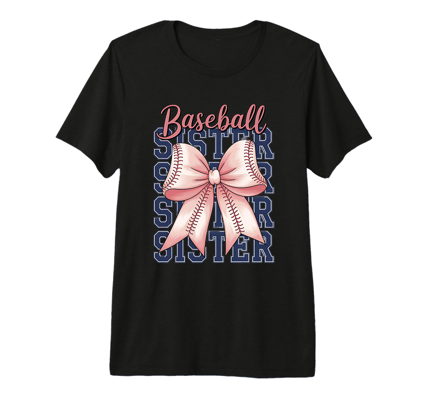 Baseball Sister Coquette Bow Tri Blend T-Shirt - Unique Graphic Men Women - T-Shirt, Sweatshirt, Hoodie