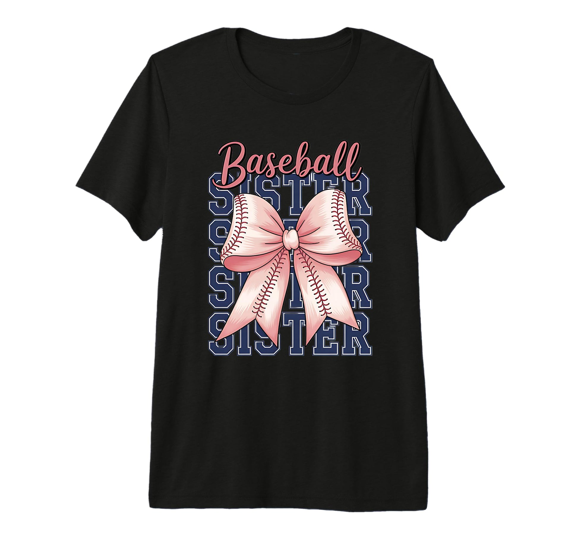 Baseball Sister Coquette Bow Tri Blend T-Shirt - Unique Graphic Men Women - T-Shirt, Sweatshirt, Hoodie