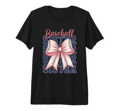 Baseball Sister Coquette Bow Tri Blend T-Shirt - Unique Graphic Men Women - T-Shirt, Sweatshirt, Hoodie