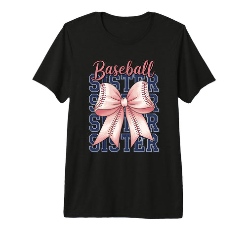 Baseball Sister Coquette Bow Tri Blend T-Shirt - Unique Graphic Men Women - T-Shirt, Sweatshirt, Hoodie