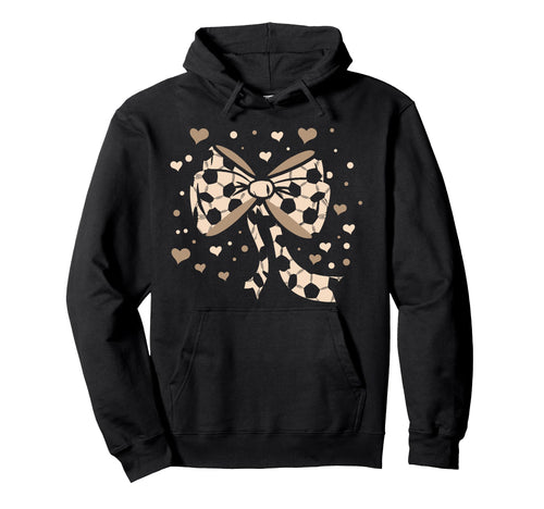 Soccer Ball Coquette Bow Game Day Soccer Hoodie - Minimalist Print Unisex - T-Shirt, Sweatshirt, Hoodie
