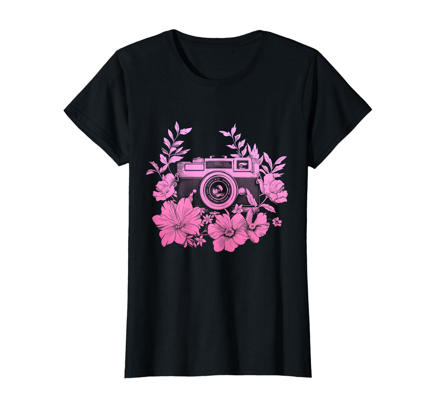 Photographer Camera Flowers T-Shirt - Custom Art Print Men Women - T-Shirt, Sweatshirt, Hoodie