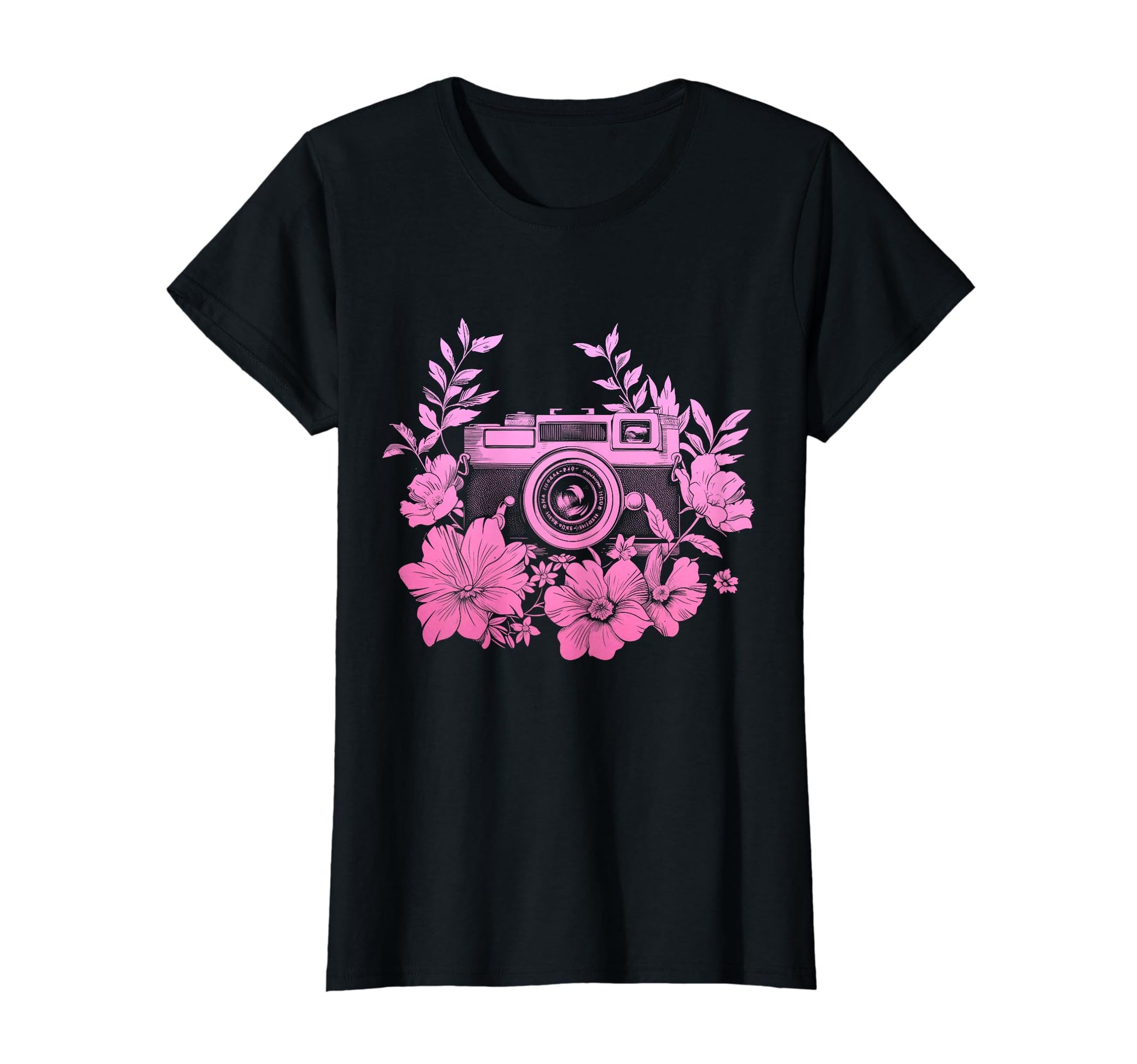 Photographer Camera Flowers T-Shirt - Custom Art Print Men Women - T-Shirt, Sweatshirt, Hoodie