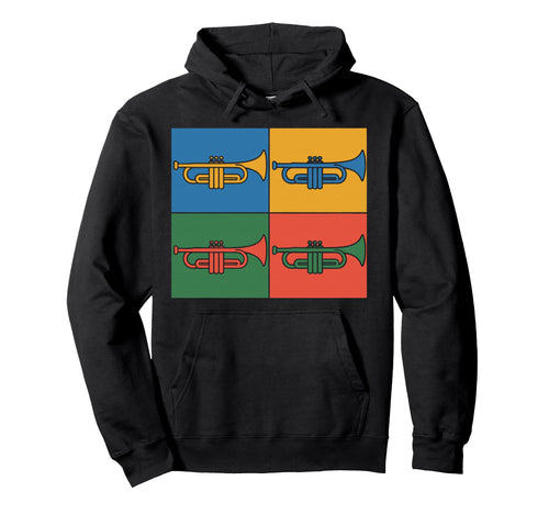 Rainbow Trumpet Player Jazz Band Music Hoodie - Unique Graphic Unisex - T-Shirt, Sweatshirt, Hoodie
