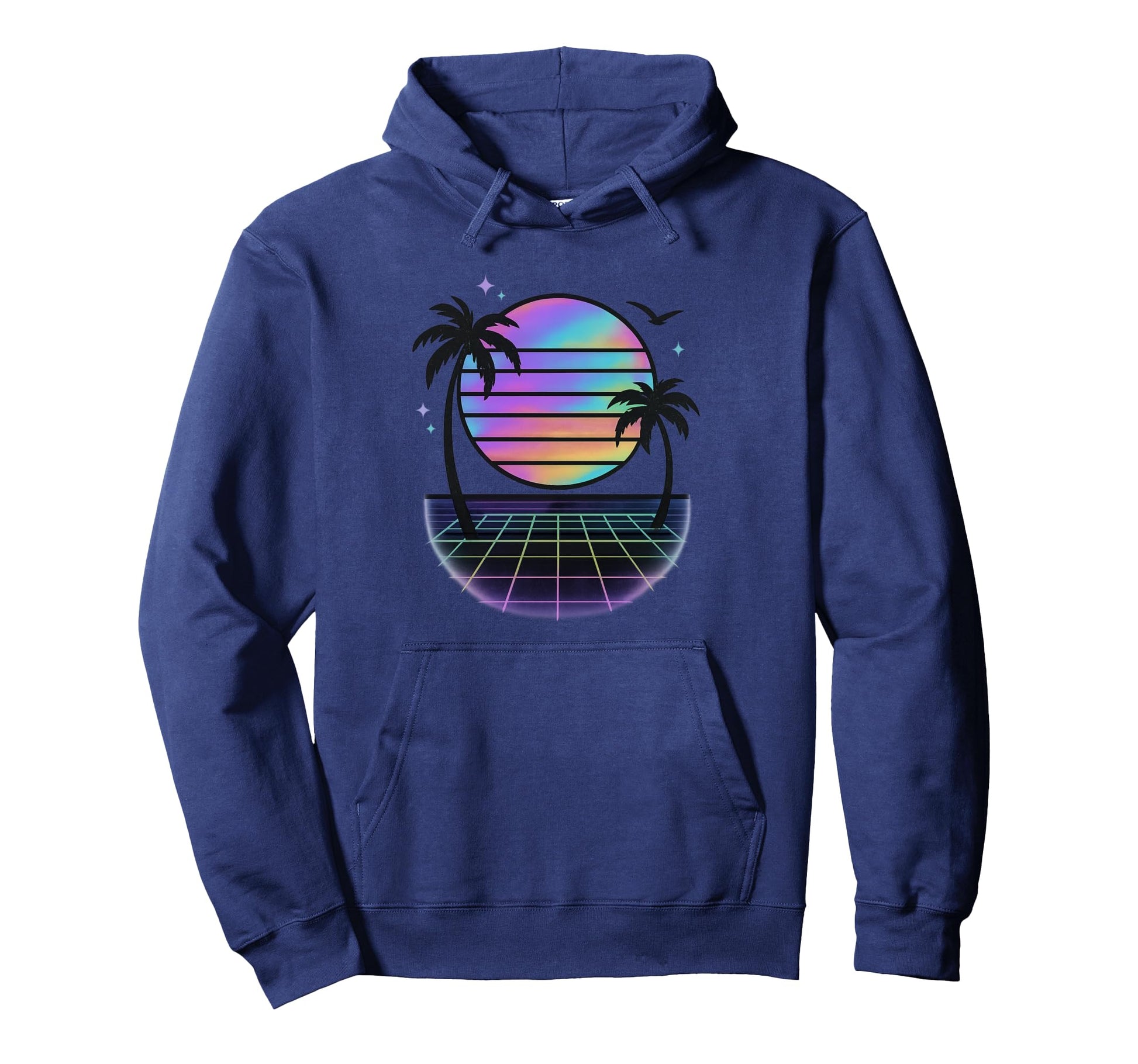 Sunset Vaporwave Aesthetic Palm Trees Hoodie - Fun Novelty Design Unisex - T-Shirt, Sweatshirt, Hoodie