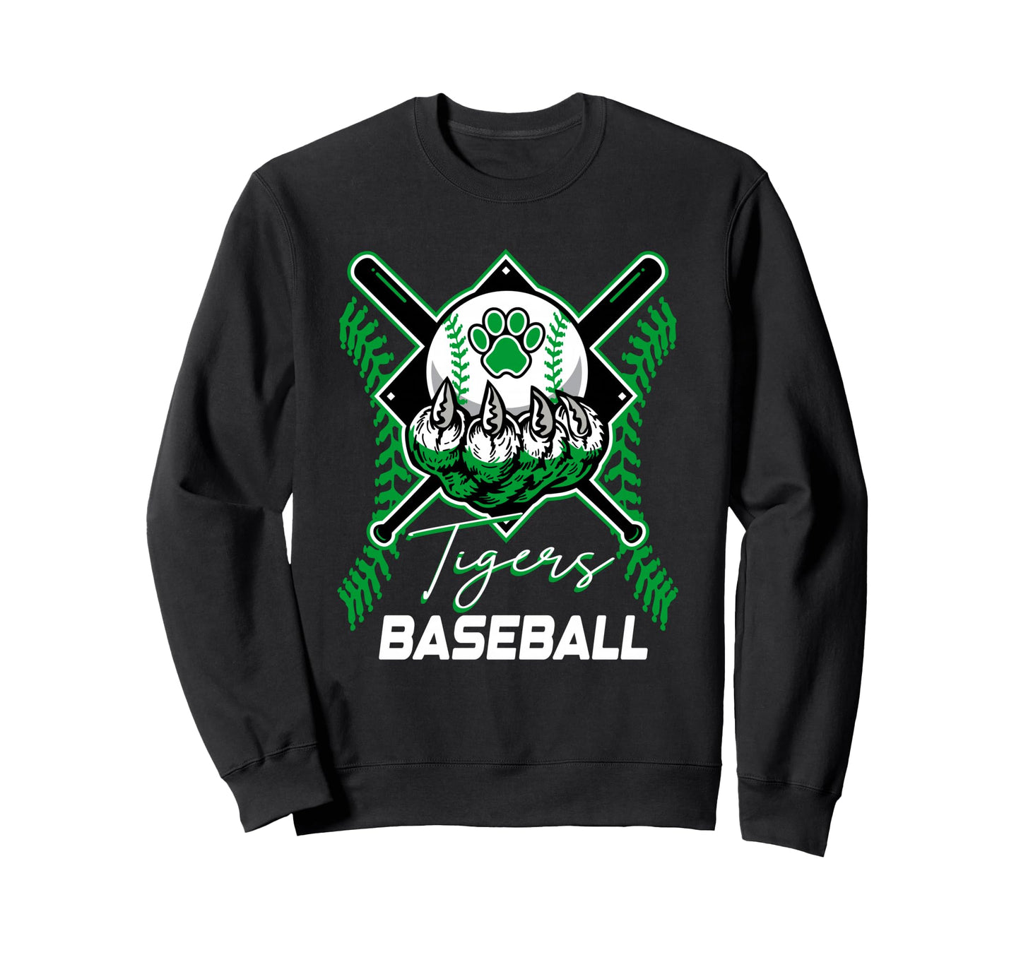Tigers Baseball Mom Game Day Paw Sweatshirt - Unique Graphic for Adults - T-Shirt, Sweatshirt, Hoodie