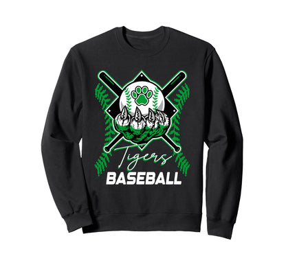 Tigers Baseball Mom Game Day Paw Sweatshirt - Unique Graphic for Adults - T-Shirt, Sweatshirt, Hoodie
