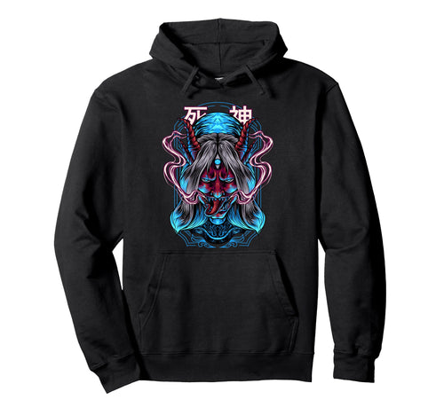 Japanese Anime Mask Kitsune Oni Ghost Demon Hoodie - Unique Graphic Unisex - T-Shirt, Sweatshirt, Hoodie