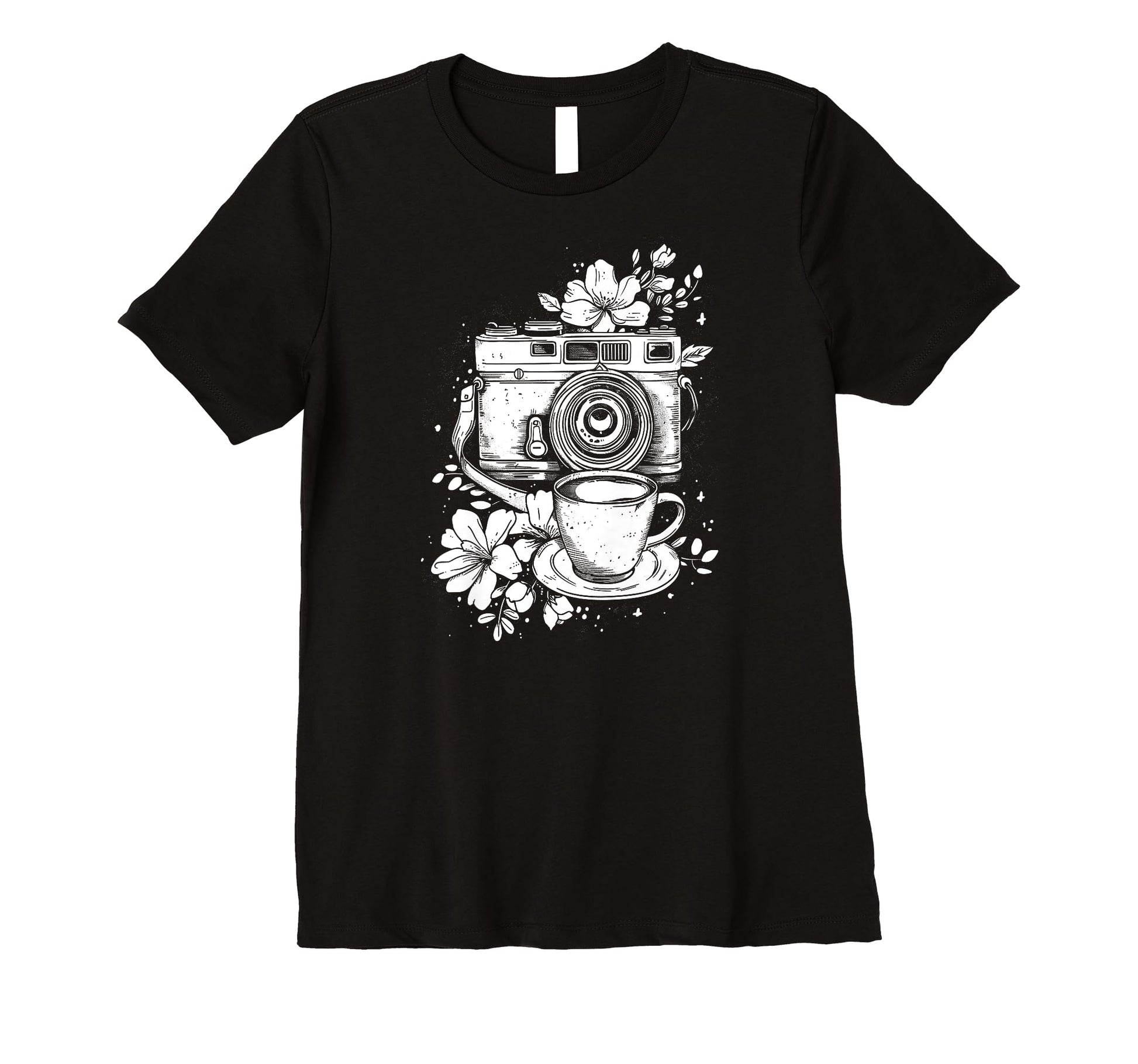 Womens Photographer Coffee Camera T-Shirt - Aesthetic Graphic Unisex - T-Shirt, Sweatshirt, Hoodie