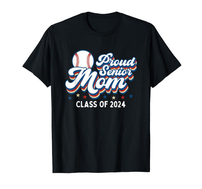 Proud Senior Mom Class 2024 T-Shirt - Fun Novelty Design Men Women - T-Shirt, Sweatshirt, Hoodie