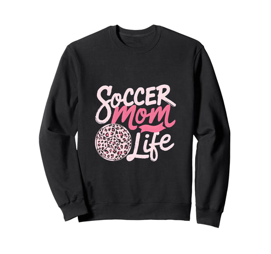 Soccer Mom Life Leopard Mama Sweatshirt - Minimalist Print Men Women - T-Shirt, Sweatshirt, Hoodie