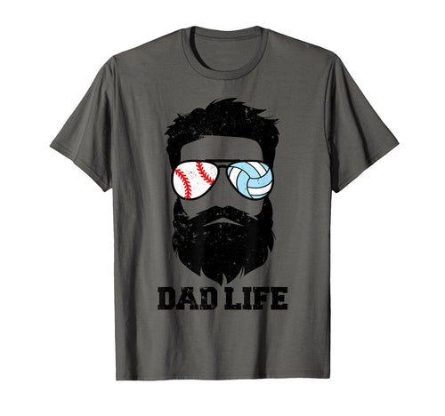 Baseball Volleyball Dad Messy Hair T-Shirt - Streetwear Style Men Women - T-Shirt, Sweatshirt, Hoodie