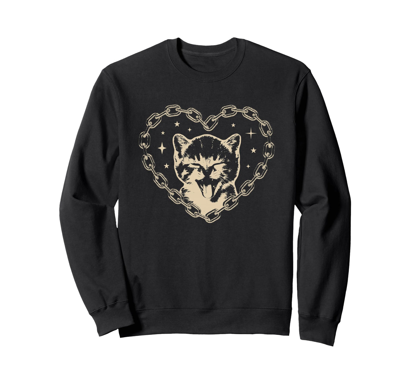 Y2K Cat Heart Emo Goth 90S 2000S Sweatshirt - Graphic Print Unisex - T-Shirt, Sweatshirt, Hoodie