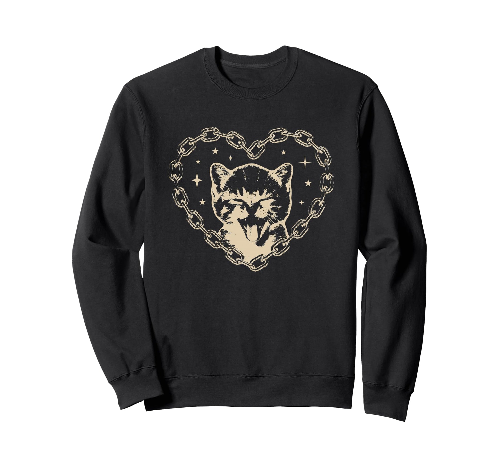 Y2K Cat Heart Emo Goth 90S 2000S Sweatshirt - Graphic Print Unisex - T-Shirt, Sweatshirt, Hoodie
