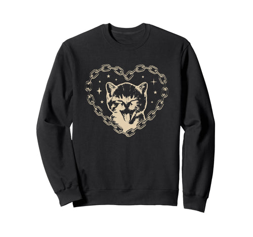 Y2K Cat Heart Emo Goth 90S 2000S Sweatshirt - Graphic Print Unisex - T-Shirt, Sweatshirt, Hoodie