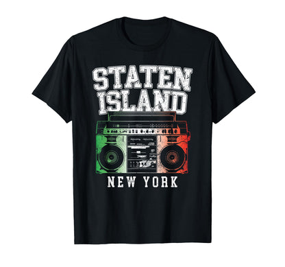 Staten Island New York Nyc Boombox Old T-Shirt - Trendy Graphic for Adults - T-Shirt, Sweatshirt, Hoodie