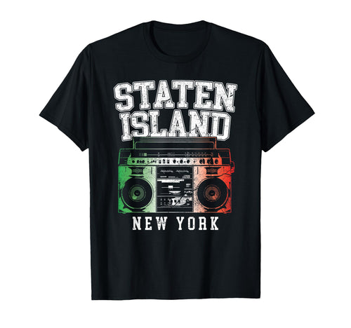 Staten Island New York Nyc Boombox Old T-Shirt - Trendy Graphic for Adults - T-Shirt, Sweatshirt, Hoodie