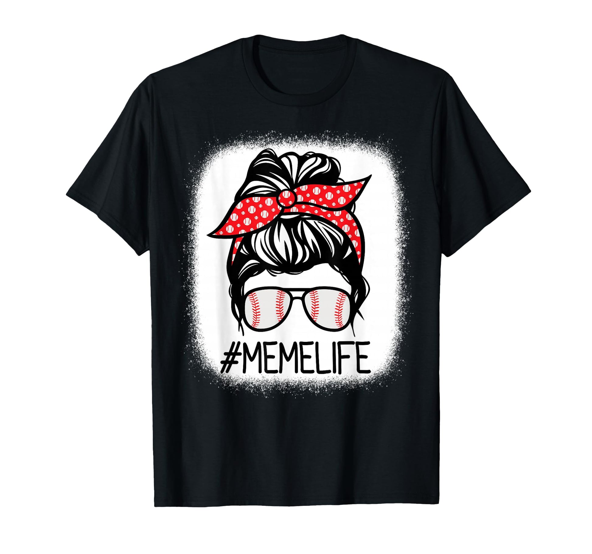 Meme Bleached Messy Bun Baseball T-Shirt - Streetwear Style for Adults - T-Shirt, Sweatshirt, Hoodie