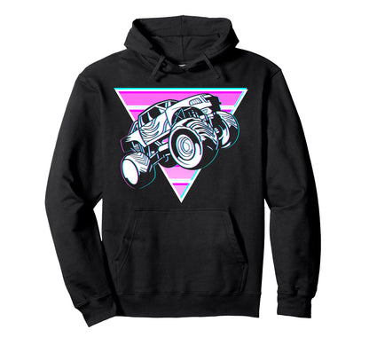 Vaporwave Aesthetic Monster Truck Hoodie - Custom Art Print for Adults - T-Shirt, Sweatshirt, Hoodie