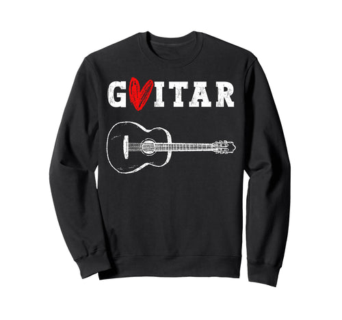 Grunge Guitar Lover Distressed Rock Sweatshirt - Novelty Apparel Unisex - T-Shirt, Sweatshirt, Hoodie