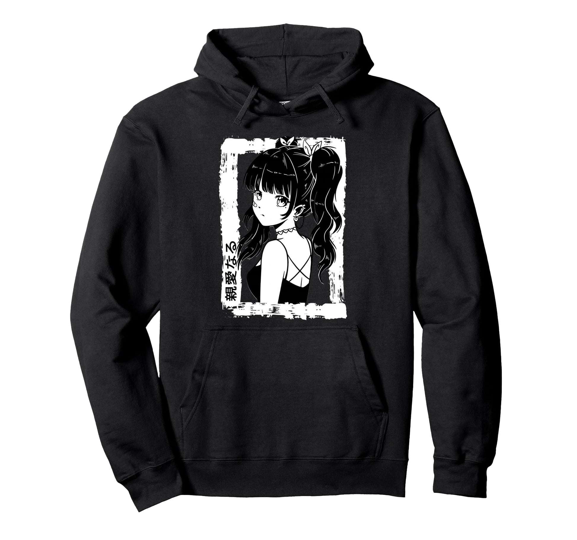 Anime Goth Otaku Japanese Aesthetic Hoodie - Minimalist Print Men Women - T-Shirt, Sweatshirt, Hoodie