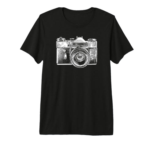 Trendy Camera Sketch Tri Blend T-Shirt - Casual Everyday Wear Unisex - T-Shirt, Sweatshirt, Hoodie