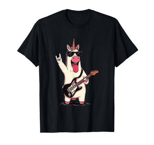 Unicorn Guitar Player Funny Rock Music T-Shirt - Streetwear Style Unisex - T-Shirt, Sweatshirt, Hoodie