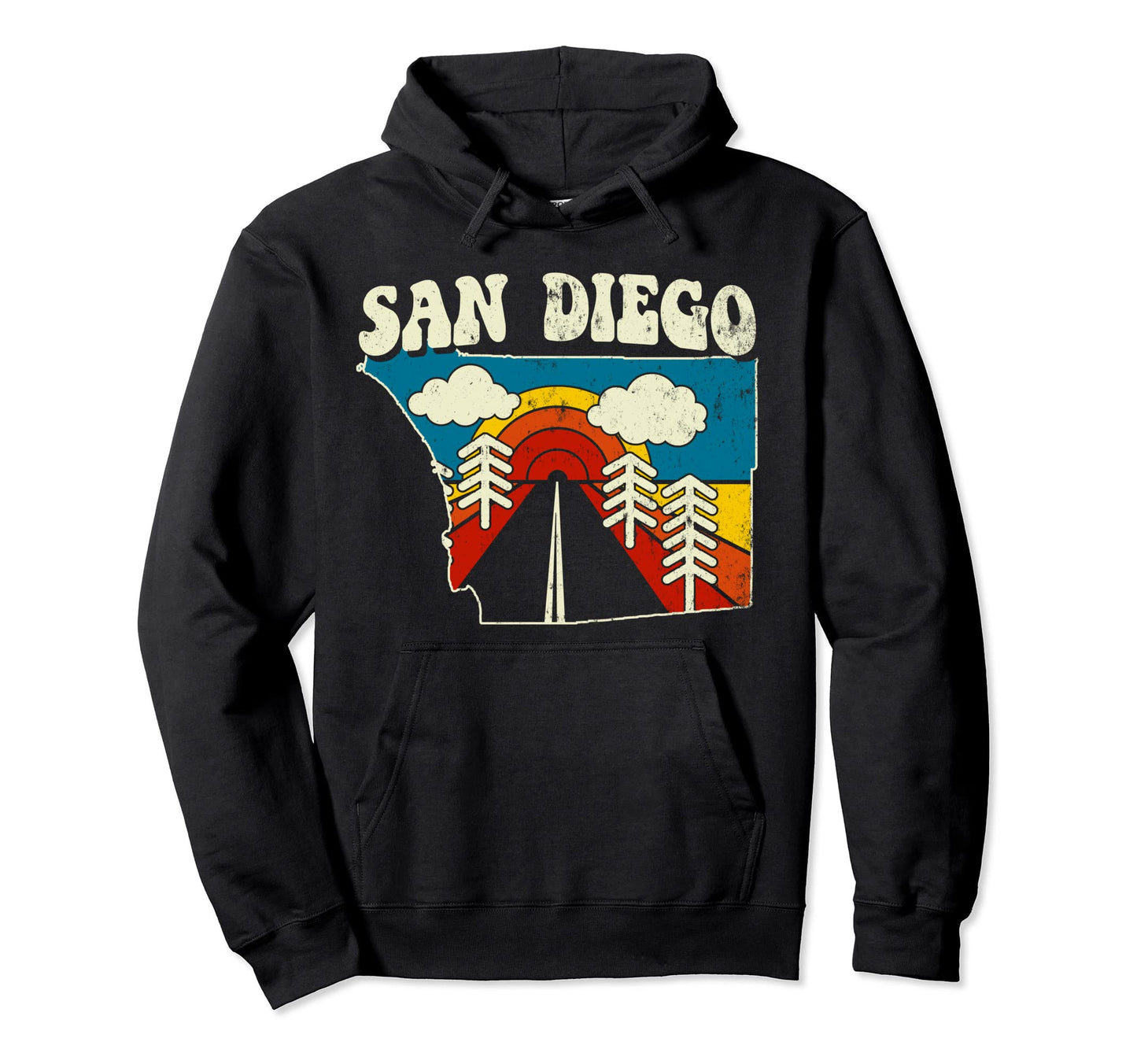 San Diego Usa City Rainbow Hoodie - Fun Novelty Design Men Women - T-Shirt, Sweatshirt, Hoodie