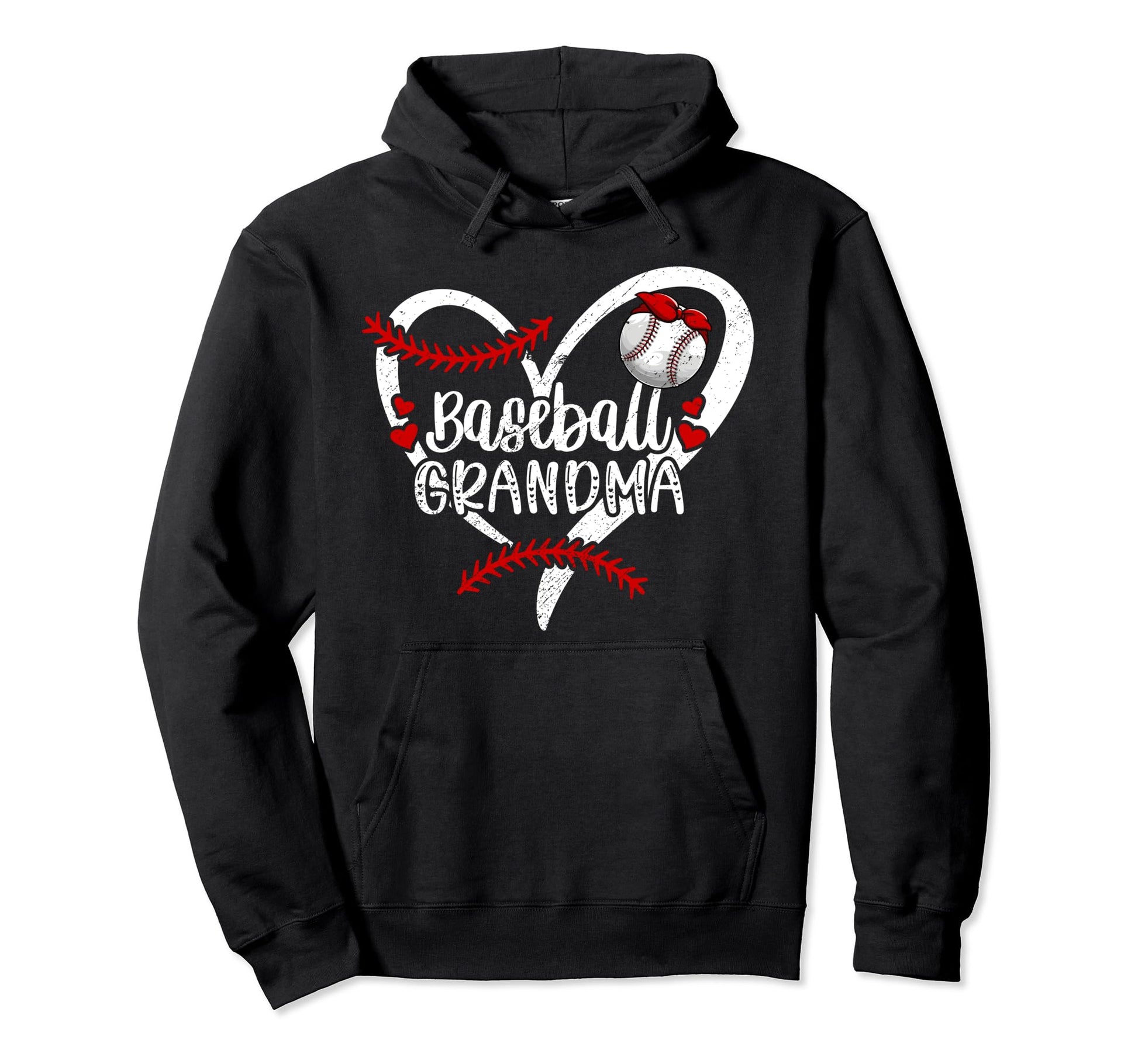Baseball Grandma Heart Grandma Hoodie - Custom Art Print for Adults - T-Shirt, Sweatshirt, Hoodie