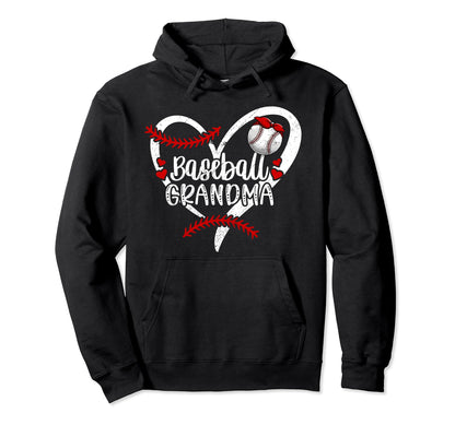 Baseball Grandma Heart Grandma Hoodie - Custom Art Print for Adults - T-Shirt, Sweatshirt, Hoodie