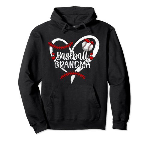 Baseball Grandma Heart Grandma Hoodie - Custom Art Print for Adults - T-Shirt, Sweatshirt, Hoodie
