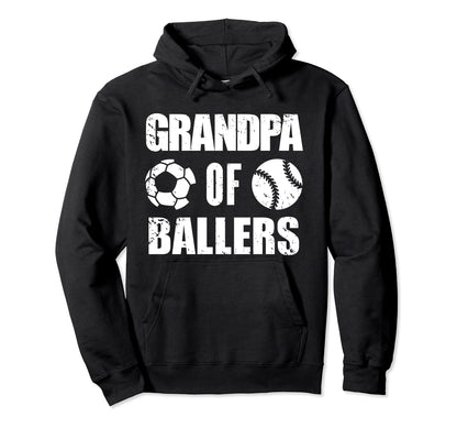 Grandpa Ballers Funny Soccer Hoodie - Fun Novelty Design Men Women - T-Shirt, Sweatshirt, Hoodie