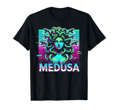 Vaporwave Gorgon Medusa Mythology T-Shirt - Custom Art Print Men Women - T-Shirt, Sweatshirt, Hoodie