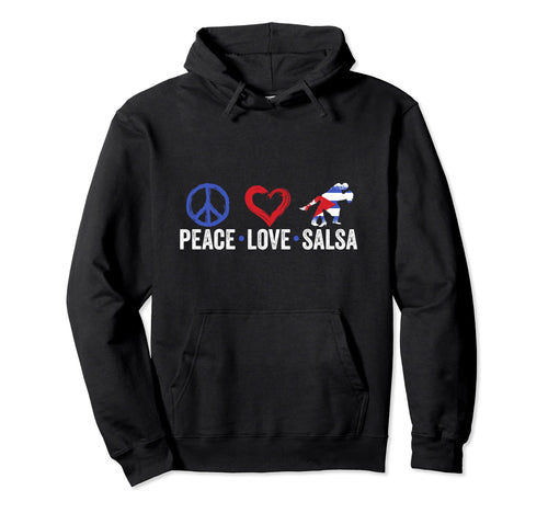 Funny Cuba Lover Cuban Peace Love Salsa Hoodie - Minimalist Print Unisex - T-Shirt, Sweatshirt, Hoodie