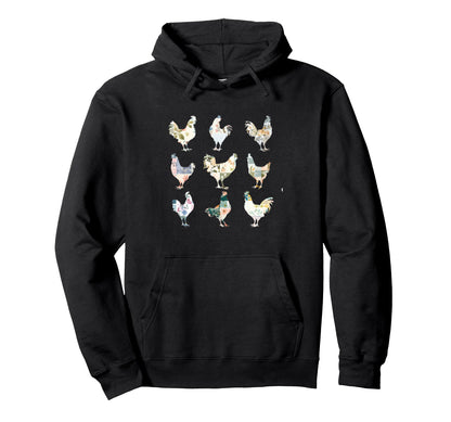 Boho Chicken Farmers Chicken Hoodie - Graphic Print for Adults - T-Shirt, Sweatshirt, Hoodie