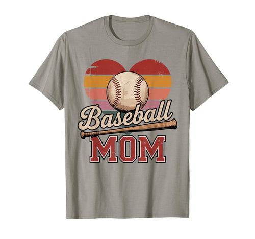 Catchers Mom Baseball Bat Heart T-Shirt - Aesthetic Graphic Men Women - T-Shirt, Sweatshirt, Hoodie