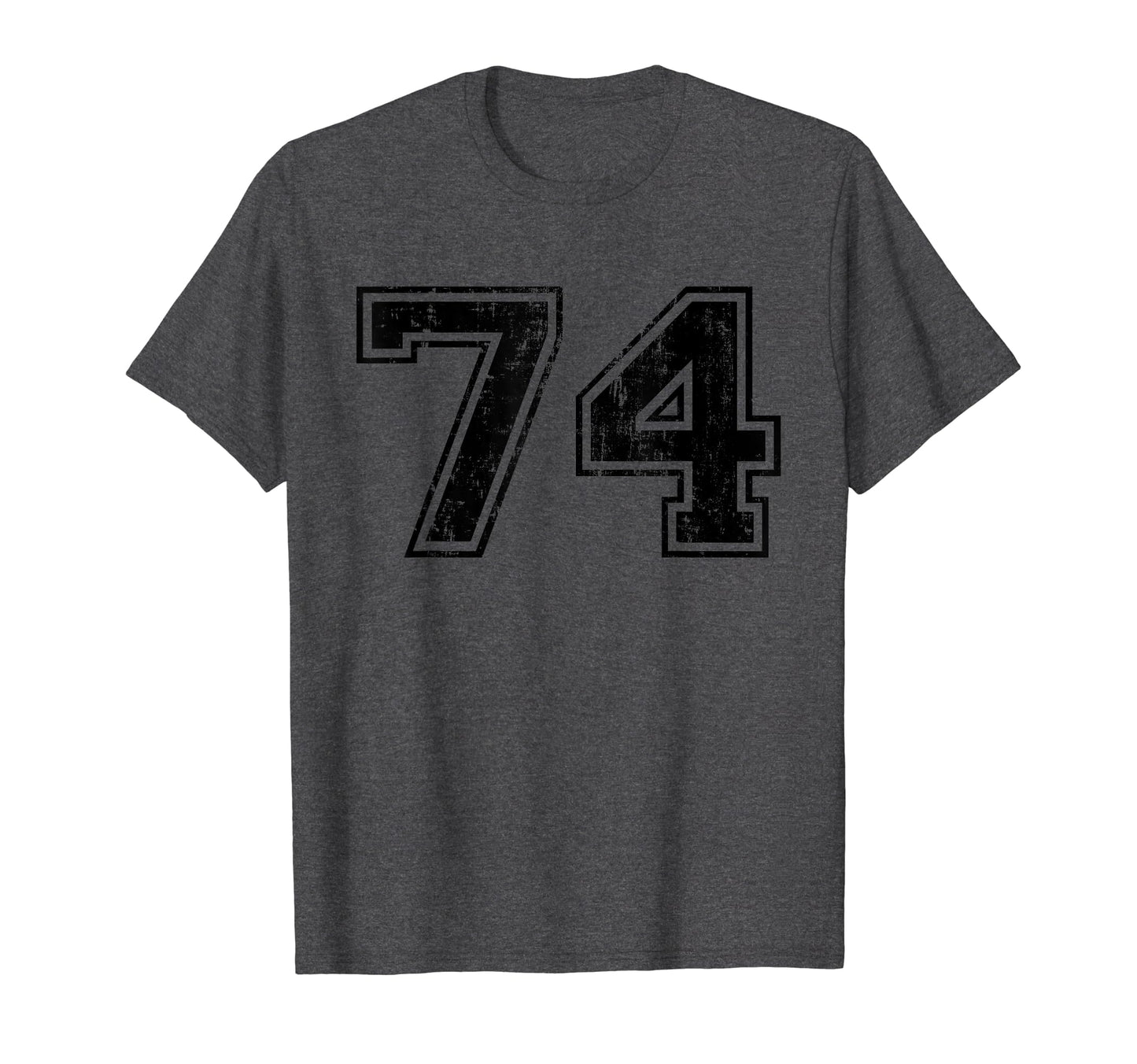 Number 74 Varsity Distressed Sport T-Shirt - Unique Graphic for Adults - T-Shirt, Sweatshirt, Hoodie