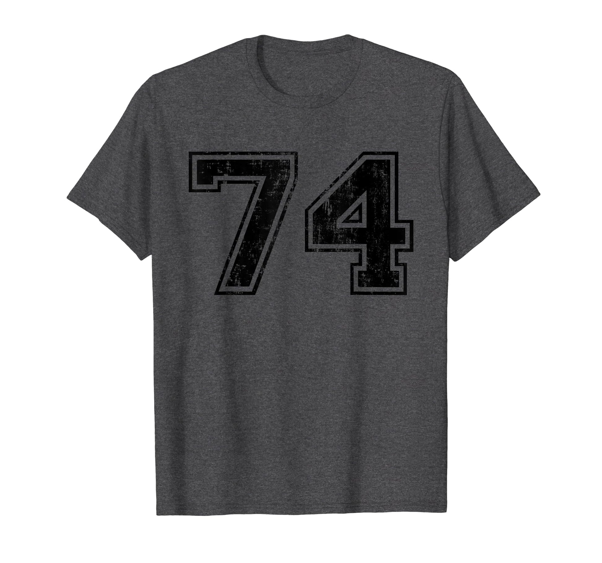 Number 74 Varsity Distressed Sport T-Shirt - Unique Graphic for Adults - T-Shirt, Sweatshirt, Hoodie