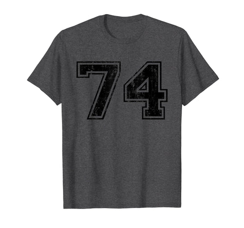 Number 74 Varsity Distressed Sport T-Shirt - Unique Graphic for Adults - T-Shirt, Sweatshirt, Hoodie