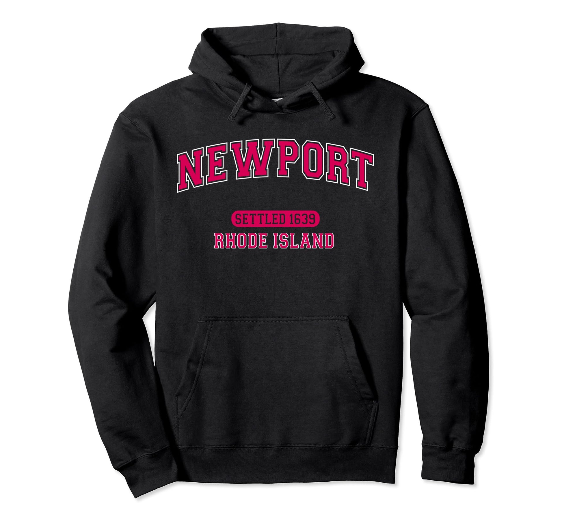 Newport Rhode Island Sports Varsity Red Hoodie - Trendy Graphic for Adults - T-Shirt, Sweatshirt, Hoodie