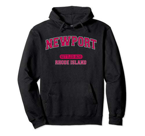 Newport Rhode Island Sports Varsity Red Hoodie - Trendy Graphic for Adults - T-Shirt, Sweatshirt, Hoodie