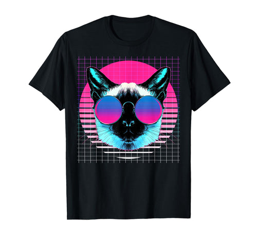 Siamese Cat Sunglasses Vaporwave T-Shirt - Streetwear Style Men Women - T-Shirt, Sweatshirt, Hoodie