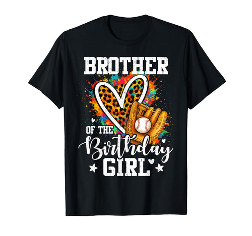 Brother Birthday Baseball Leopard T-Shirt - Minimalist Print Men Women - T-Shirt, Sweatshirt, Hoodie