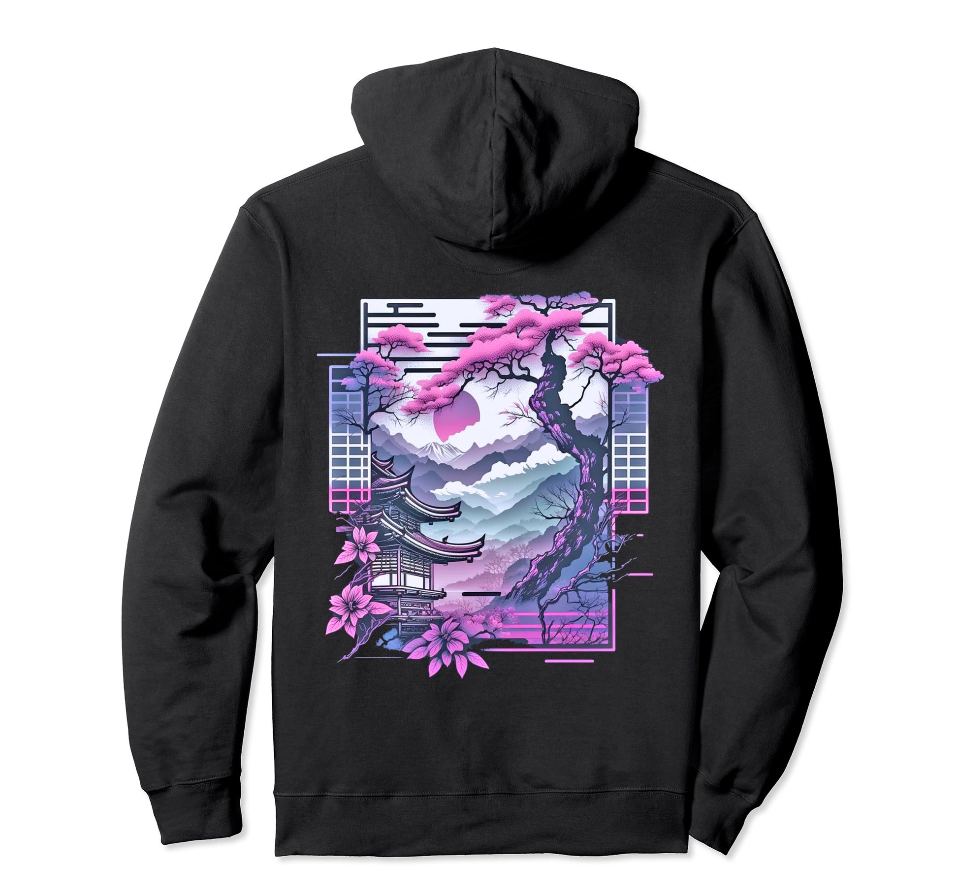 Vaporwave Japan City Landscape Aesthetic Hoodie - Streetwear Style Unisex - T-Shirt, Sweatshirt, Hoodie