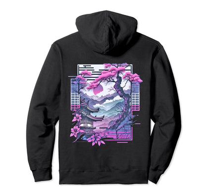 Vaporwave Japan City Landscape Aesthetic Hoodie - Streetwear Style Unisex - T-Shirt, Sweatshirt, Hoodie
