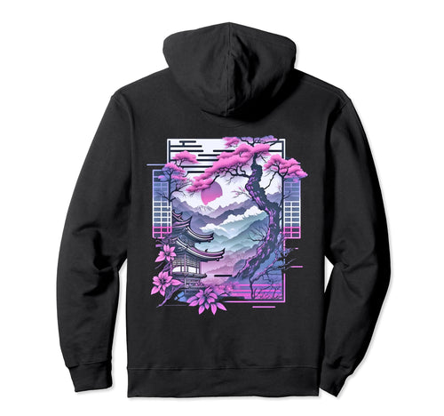 Vaporwave Japan City Landscape Aesthetic Hoodie - Streetwear Style Unisex - T-Shirt, Sweatshirt, Hoodie