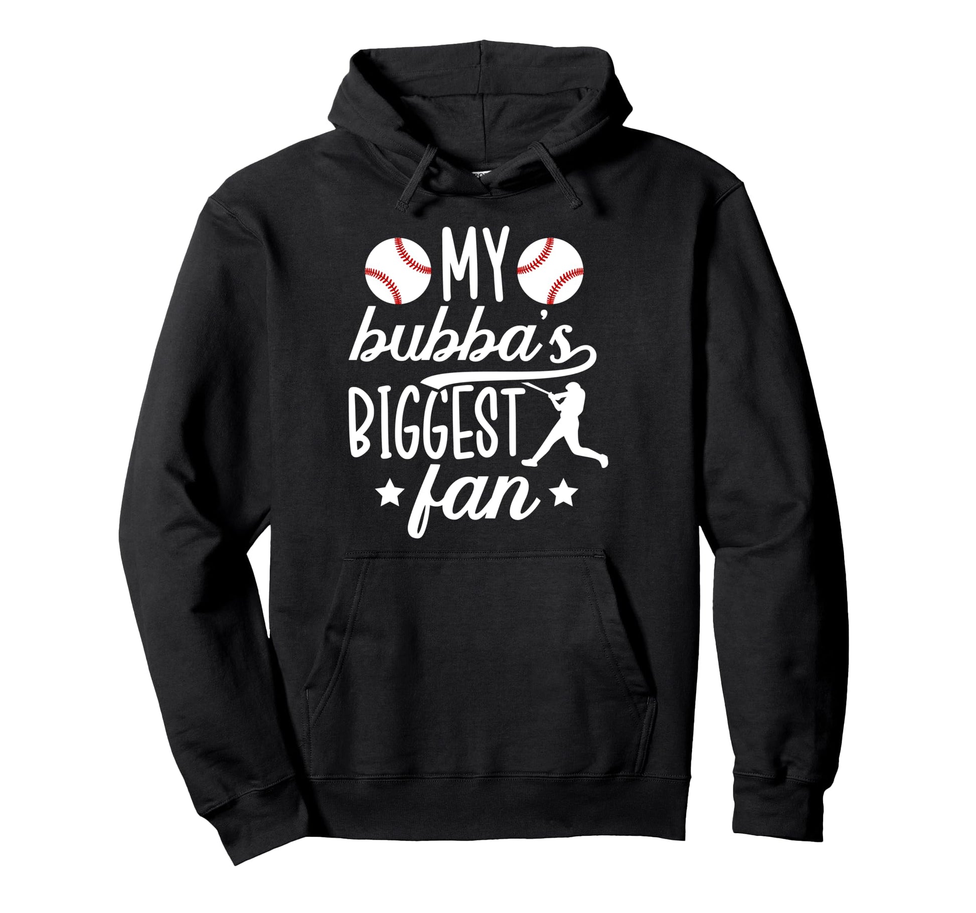 Bubbas Biggest Fan Baseball Brother Hoodie - Novelty Apparel for Adults - T-Shirt, Sweatshirt, Hoodie