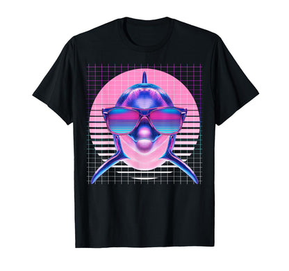 Dolphin Sunglasses Ocean Vaporwave T-Shirt - Graphic Print for Adults - T-Shirt, Sweatshirt, Hoodie